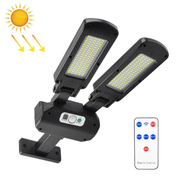 Solar Double Sided LED Human Body Induction Remote Control Wall Lamp, 200LED