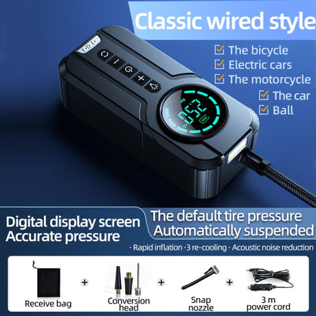 YX1819 Car Wired Portable Air Pump Electric Vehicle Tire High Power Inflator - LYDARZ