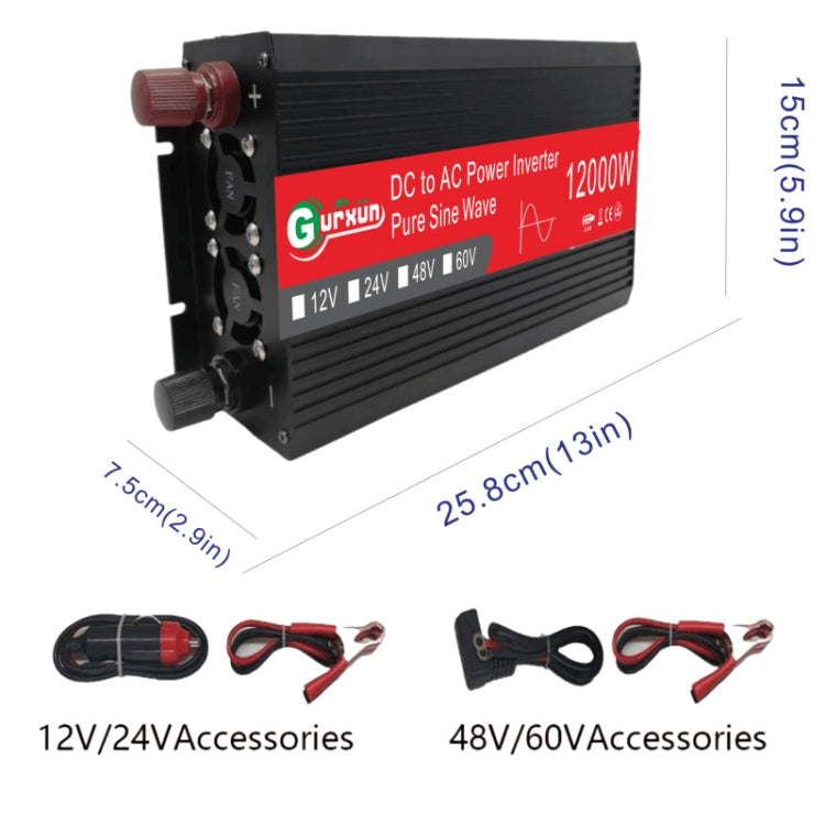 Inversor de onda sinusoidal Gurxun de alta potencia para coche (12 000 W, 48 V a 220 V, 12 000 W, 12 000 W, 24 V a 220 V, 12 000 W, 60 V a 220 V, 12 000 W, 12 000 W, 110 V)
