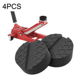 Bloque de soporte para gato de automóvil (4 unidades): soporte de goma universal para mantenimiento del vehículo.