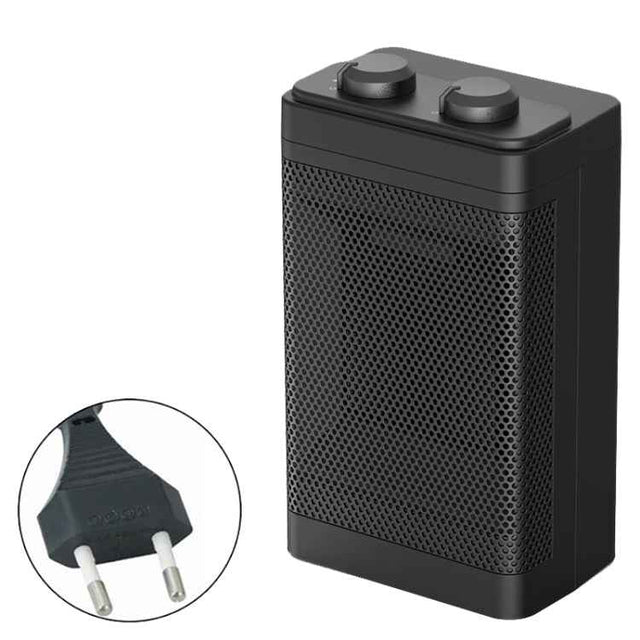 Office Household Mute Desktop Shaking Head Electric Heaters, Spec:, Knob (EU Plug), Screen (EU Plug), Knob (UK Plug), Screen (UK Plug)