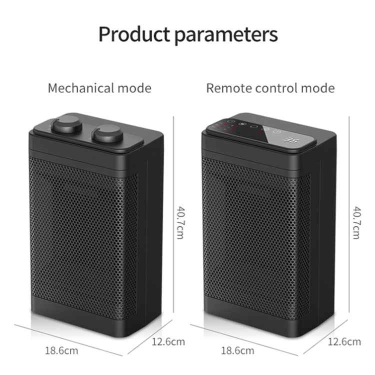 Office Household Mute Desktop Shaking Head Electric Heaters, Spec:, Knob (EU Plug), Screen (EU Plug), Knob (UK Plug), Screen (UK Plug)