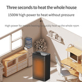 Office Household Mute Desktop Shaking Head Electric Heaters, Spec:, Knob (EU Plug), Screen (EU Plug), Knob (UK Plug), Screen (UK Plug)