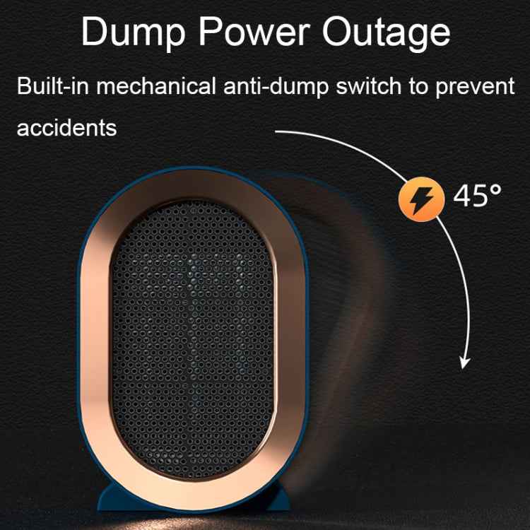 XH-1201 Winter Desktop Small Heater Quiet Fast Heat PTC Electric Heater, US Plug, White, Green, Blue