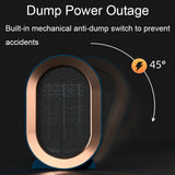 XH-1201 Winter Desktop Small Heater Quiet Fast Heat PTC Electric Heater, US Plug, White, Green, Blue
