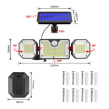 Solar Human Body Sensor Light LED Outdoor Waterproof Garden Light, Style:, Split 226LED, All In One 226LED