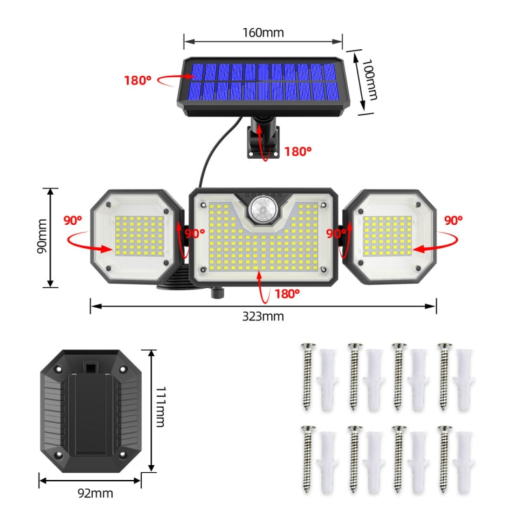 Lámpara de jardín con sensor solar - Lámpara LED impermeable para exteriores con detección de movimiento