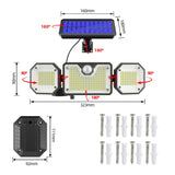 Lámpara de jardín con sensor solar - Lámpara LED impermeable para exteriores con detección de movimiento