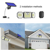 Lámpara de jardín con sensor solar - Lámpara LED impermeable para exteriores con detección de movimiento