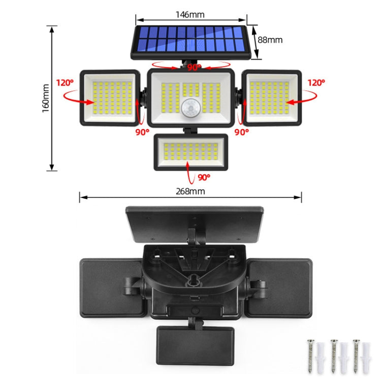 TY12101 Solar Home Wall Light Human Induction Garage Street Lamp Outdoor Courtyard Light, 208 LED