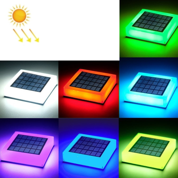 TS-S5306 Outdoor Solar Column Head Lamp IP68 Waterproof Lawn Yard Light, Style:, Three Color Switch, RGB Gradient + Color Fixing