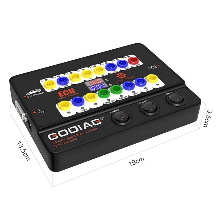 GODIAG GT100+ OBDII Breakout Box Diagnóstico Puerto Probador ECU Conector de Banco, Enchufe EE. UU., Enchufe UE