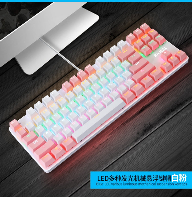 BAJEAL K100 87 Keys Green Shaft Wired Mechanical Keyboard