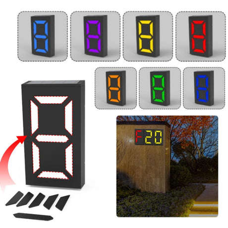 N766B  DIY Solar Number Doorplate Lamp Outdoor Waterproof Wall Lights - LYDARZ