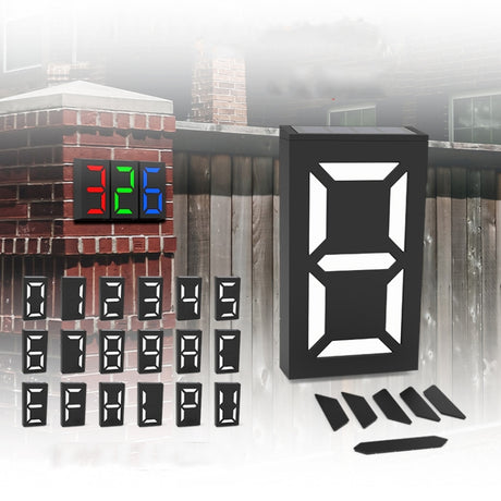 N766B  DIY Solar Number Doorplate Lamp Outdoor Waterproof Wall Lights - LYDARZ