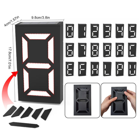 N766B  DIY Solar Number Doorplate Lamp Outdoor Waterproof Wall Lights - LYDARZ