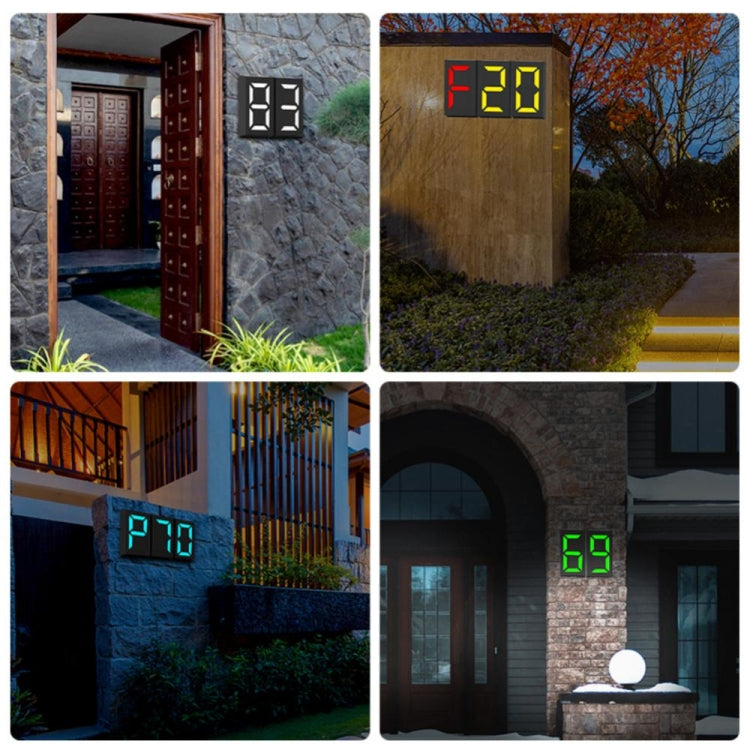 N766B  DIY Solar Number Doorplate Lamp Outdoor Waterproof Wall Lights, N766B (Colorful Light Model), N766B (White Light/Warm Light)