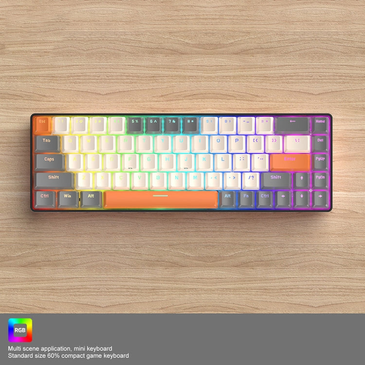 Teclado mecánico para juegos ZIYOU LANG T8 de 68 teclas RGB, longitud del cable