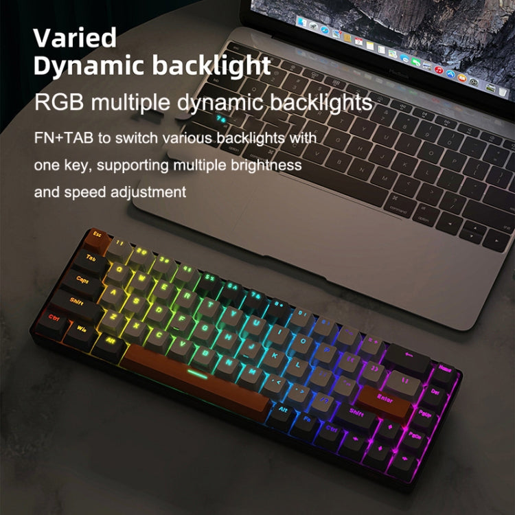 Teclado mecánico para juegos ZIYOU LANG T8 de 68 teclas RGB, longitud del cable