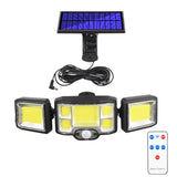 Remote Control Solar Wall Light with LED Triple Rotation and Sensor Flood Light