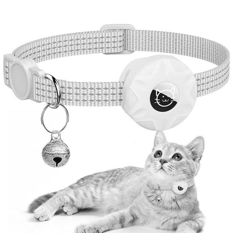 For AirTag Tracker Silicone Case Reflective Pet Cat Collar With Bell - LYDARZ