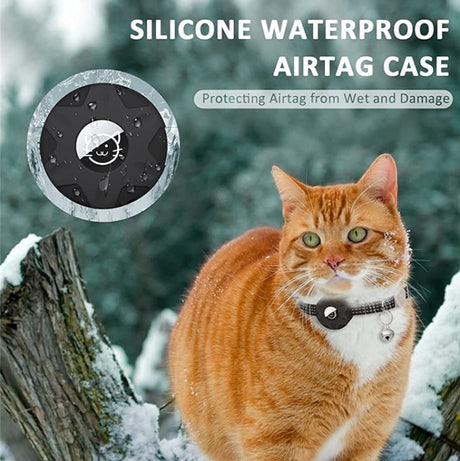 For AirTag Tracker Silicone Case Reflective Pet Cat Collar With Bell - LYDARZ