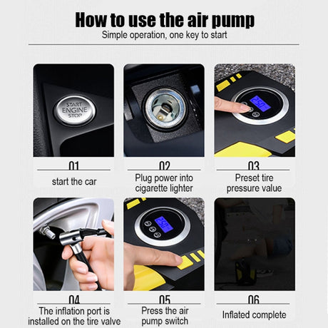 SUITU  ST-5002 DC 12V Car Air Compressor Tire Inflator 150 PSI Auto Air Pump - LYDARZ