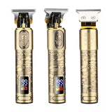 Men Bald Haircut 2 In 1 Electric Hair Clipper Waterproof Set, 962 Gold, 962 Gray