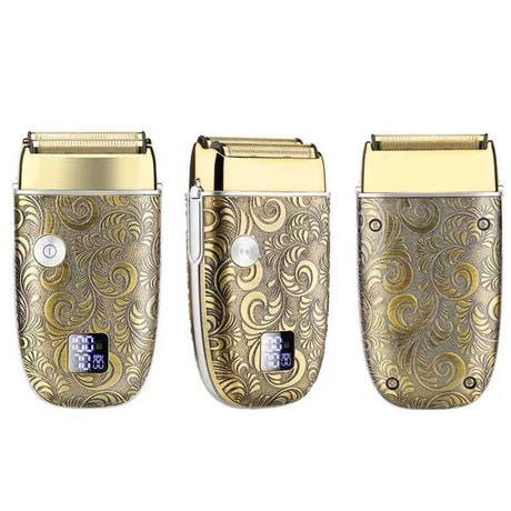 Men Bald Haircut 2 In 1 Electric Hair Clipper Waterproof Set, 962 Gold, 962 Gray
