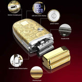 Men Bald Haircut 2 In 1 Electric Hair Clipper Waterproof Set, 962 Gold, 962 Gray