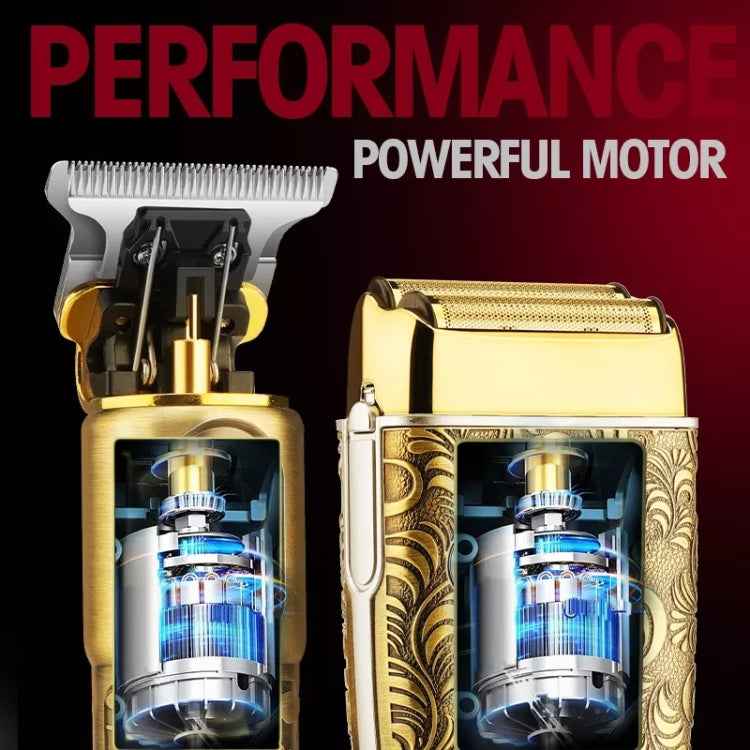 Men Bald Haircut 2 In 1 Electric Hair Clipper Waterproof Set, 962 Gold, 962 Gray