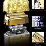 Men Bald Haircut 2 In 1 Electric Hair Clipper Waterproof Set, 962 Gold, 962 Gray