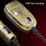 Men Bald Haircut 2 In 1 Electric Hair Clipper Waterproof Set, 962 Gold, 962 Gray