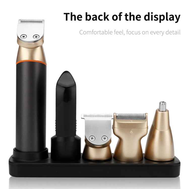 5 In 1 Haircut Digital Display Water Washing Shaver Nose Hair Electric Push Shear Set, LK-881 5 In 1 (Gold), LK-881 5 In 1 (Silver)