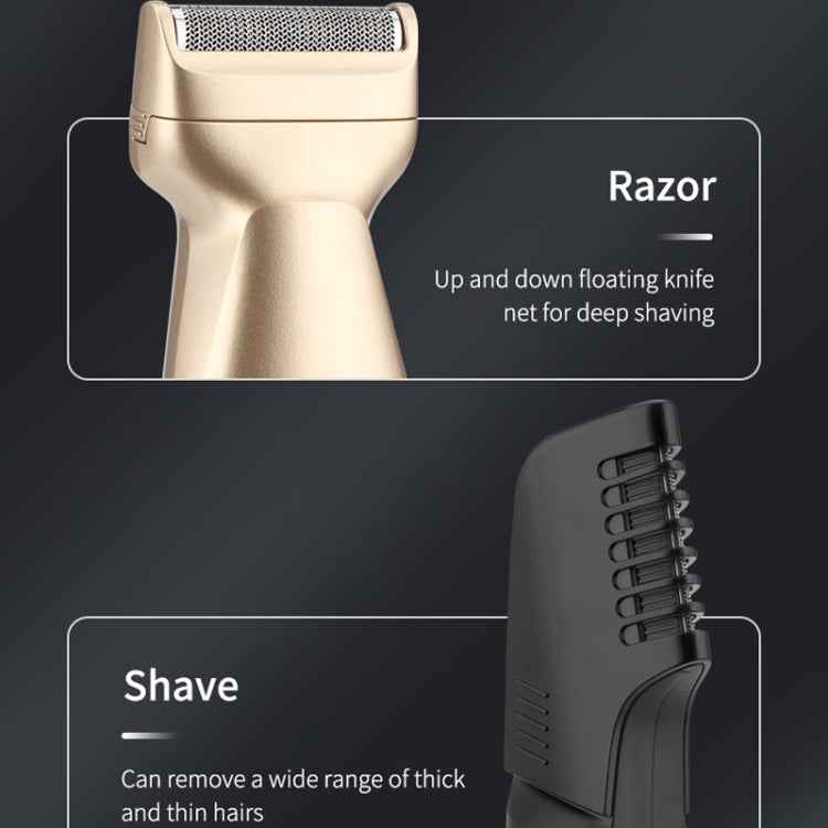 5 In 1 Haircut Digital Display Water Washing Shaver Nose Hair Electric Push Shear Set, LK-881 5 In 1 (Gold), LK-881 5 In 1 (Silver)