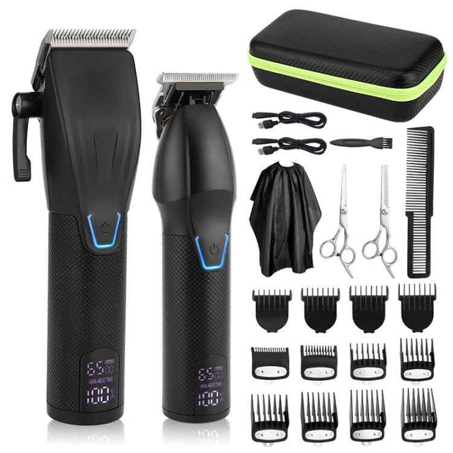 Men Electric Haircutting Tools Set Sculpting Electric Clipper, LM-2027 2 In 1 (Black), LM-2027 2 In 1 (Gold)