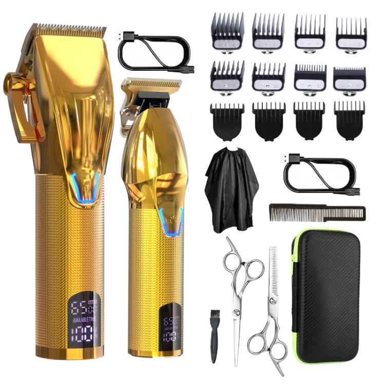 Men Electric Haircutting Tools Set Sculpting Electric Clipper, LM-2027 2 In 1 (Black), LM-2027 2 In 1 (Gold)