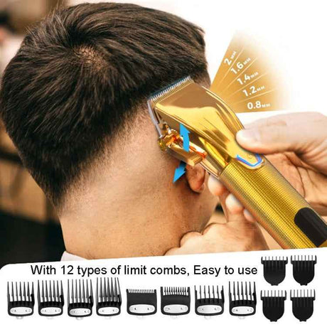 Men Electric Haircutting Tools Set Sculpting Electric Clipper, LM-2027 2 In 1 (Black), LM-2027 2 In 1 (Gold)