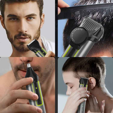IPX5 Waterproof Men Multi-Functional Barber 4 In 1 Shaver Nose Hair Set USB Charging Push, 677 4 In 1