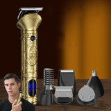 6 In 1 Men Multi-Functional Clipper Metal Body Hair Cutting, 697 6 In 1 (Bronze), 697 6 In 1 (Silver Gray)