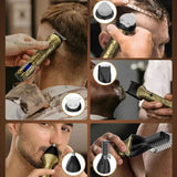 6 In 1 Men Multi-Functional Clipper Metal Body Hair Cutting, 697 6 In 1 (Bronze), 697 6 In 1 (Silver Gray)