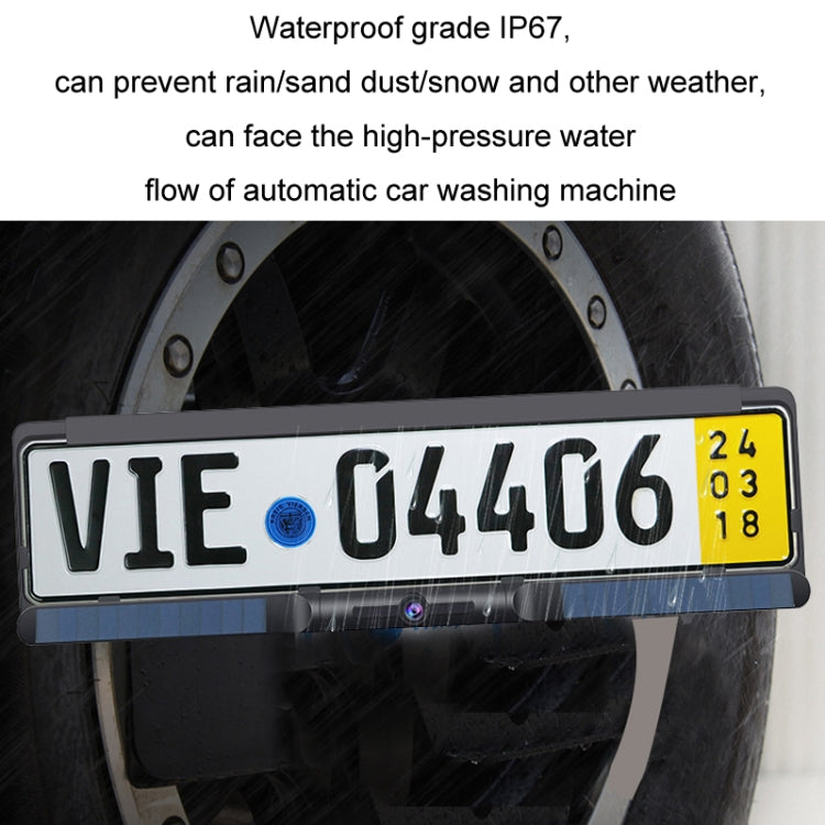 Solar Integrated License Plate Frame Vehicle Camera Wireless Reversing Display, RC03