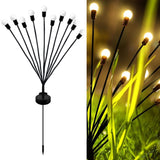 2 Sets Solar Firefly Lights Outdoor - Waterproof Christmas Garden Lawn Lights with 6 Warm Heads