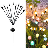 2 Sets Solar Firefly Lights Outdoor - Waterproof Christmas Garden Lawn Lights with 6 Warm Heads
