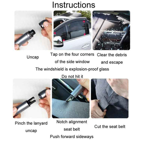 Vehicle-Mounted Multifunctional Broken Window Escape Safety Hammer