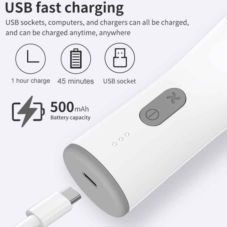 Electric Waterproof Hairdresser Children Low Noise Rechargeable Push Clipper, Digital Version White, Suction Upgrade Version White