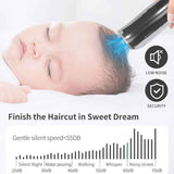 Electric Waterproof Hairdresser Children Low Noise Rechargeable Push Clipper, Digital Version White, Suction Upgrade Version White