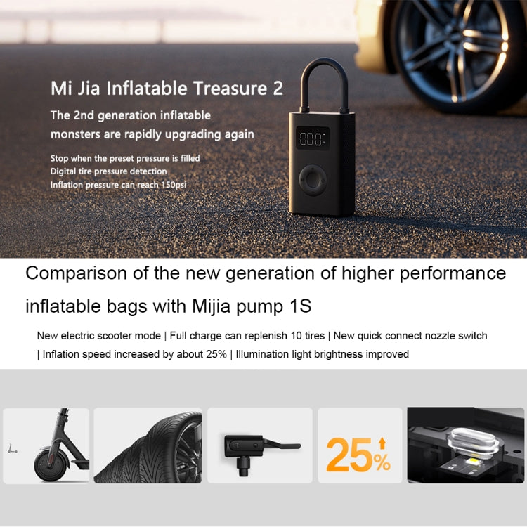 Bomba de aire portátil Xiaomi - Compresor de aire eléctrico universal portátil para neumáticos de coche y bicicleta Mijia