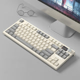 LANGTU LT84 Mechanical Luminous Keyboard, Wired Single-mode Green Shaft (White)