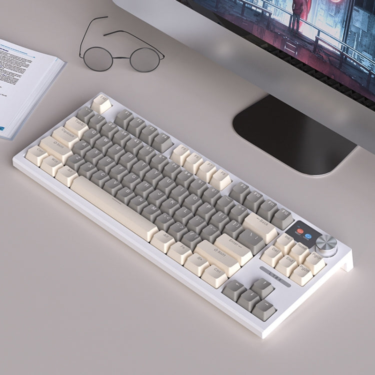 LANGTU LT84 Mechanical Luminous Keyboard, Wired Single-mode Green Shaft (White)